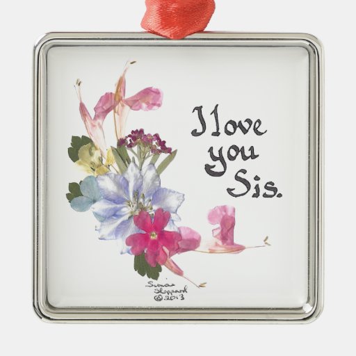 sister gift square metal christmas ornament zazzle sister gift square metal christmas ornament zazzle