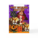 Sister Halloween witch cat pumpkin jack o lantern Greeting Cards