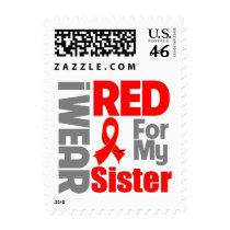 Sister - I Wear Red Ribbon Stamps