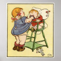 Sister In Highchair Early 1900's posters
