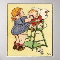 Sister In Highchair Early 1900's Posters