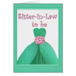 SISTER-IN-LAW Bridesmaid GREEN Flower Petal Dress cards