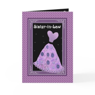 Sister-in-Law Bridesmaid - PURPLE Gown Card