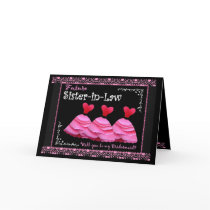 Sister-in-Law To Be - Bridesmaid Invite Pink Gowns cards