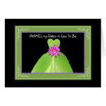 Sister-in-Law To Be Invitation KELLY GREEN Gown cards