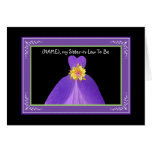 Sister-in-Law To Be Wedding Invitation PURPLE Gown cards