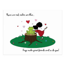 Sister Kisses a Frog Postcard postcards