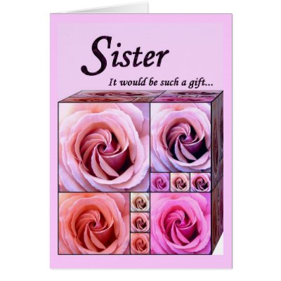 SISTER Maid of Honor Gift Box of Roses Cards by JaclinArt