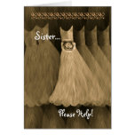 SISTER Maid of Honor Invitation GOLD Gown Cards