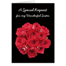 Sister Maid of Honor Invitations Card - Bouquet