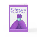 SISTER - Maid of Honor PURPLE Flower Petal Dress Cards