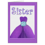 SISTER - Maid of Honor PURPLE Flower Petal Dress Cards