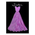 SISTER - Maid of Honor PURPLE WATERFALL Dress Greeting Card