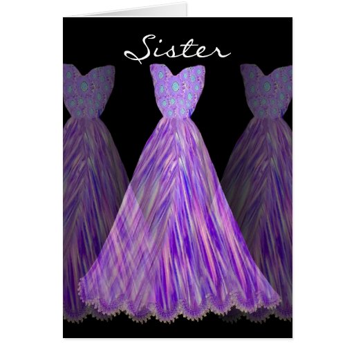 SISTER - Maid of Honor SHADES OF PURPLE Dresses Cards