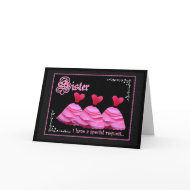 SISTER Maid of Honour Wedding Invite Pink Gowns card