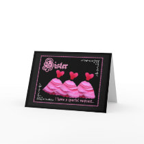SISTER Maid of Honor Wedding Invite Pink Gowns cards