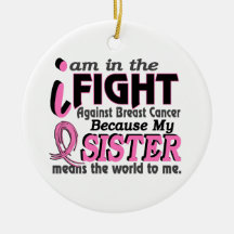 Sister Means The World To Me Breast Cancer Ornament