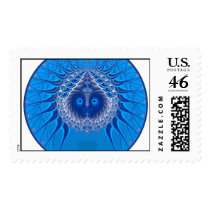 Sister Moon - Blue postage by 011art Sister Moon - Blue postage