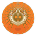 Sister Moon - Orange Round Sticker