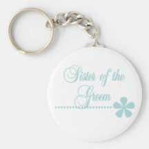 Sister of Groom Teal Elegance Keychain