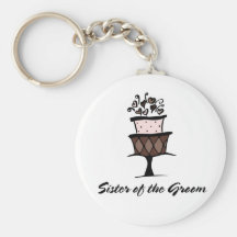 Sister of the Groom Cake Key Chain
