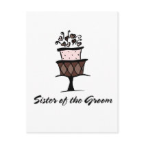 Sister of the Groom cake postcards