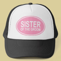 Sister of the Groom Wedding Oval Pink hats