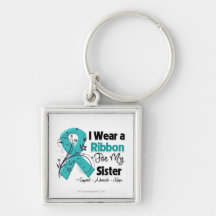 Sister - Ovarian Cancer Ribbon Key Chain