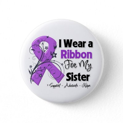 Sister - Pancreatic Cancer Ribbon Pinback Buttons