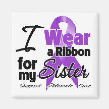 Sister - Pancreatic Cancer Ribbon Fridge Magnet
