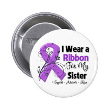 Sister - Pancreatic Cancer Ribbon Pinback Buttons