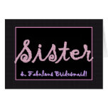 SISTER Thank You Bridesmaid - Plaid Lettering cards