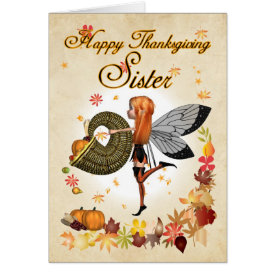 Sister - Thanksgiving Card - Cute Little Pumpkin F