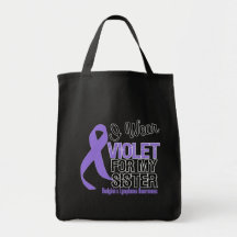 Sister Violet Ribbon Hodgkins Lymphoma Tote Bag