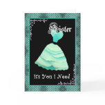 SISTER Wedding Invite - Mint Green Gown cards