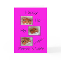 sister & wife happy ho ho holigays gay x-mas card