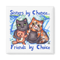 Sisters & Friends Cat Fridge Magnet
