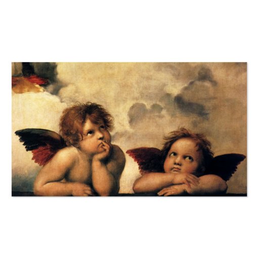 Sistine Madonna Angels by Raphael Raffaello Business Card Template (back side)