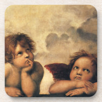 Sistine Madonna Angels by Raphael Raffaello Drink Coaster