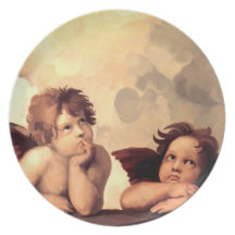Sistine Madonna Cherubs Raffaelo Sanzio Plates