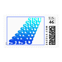SISU Finnish Suomi Tenacity Spirit Guts Blue STAMP