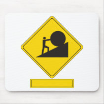 Sisyphus Road Sign Mouse Pads