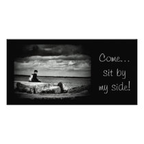 Sit by my side customized photo card