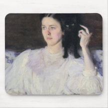Sita and Sarita, or Young Girl with a Cat Mousepads