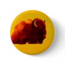 Sitting Bison Button