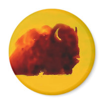 Sitting Bison Fridge Magnet