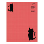 Sitting Black Cat Silhouette. Customized Letterhead