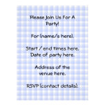Sitting Black Cat Silhouette. On pale blue check. Personalized Invites