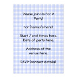 Sitting Black Cat Silhouette. On pale blue check. Personalized Invitation