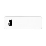 Sitting Black Cat Silhouette. Return Address Label